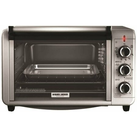 APPLICA CONSUMER PRODUCTS Black+Decker Toaster Oven, 1500 W, Knob Control, 6 Slice/Hr, Metal, Silver TO3210SSD